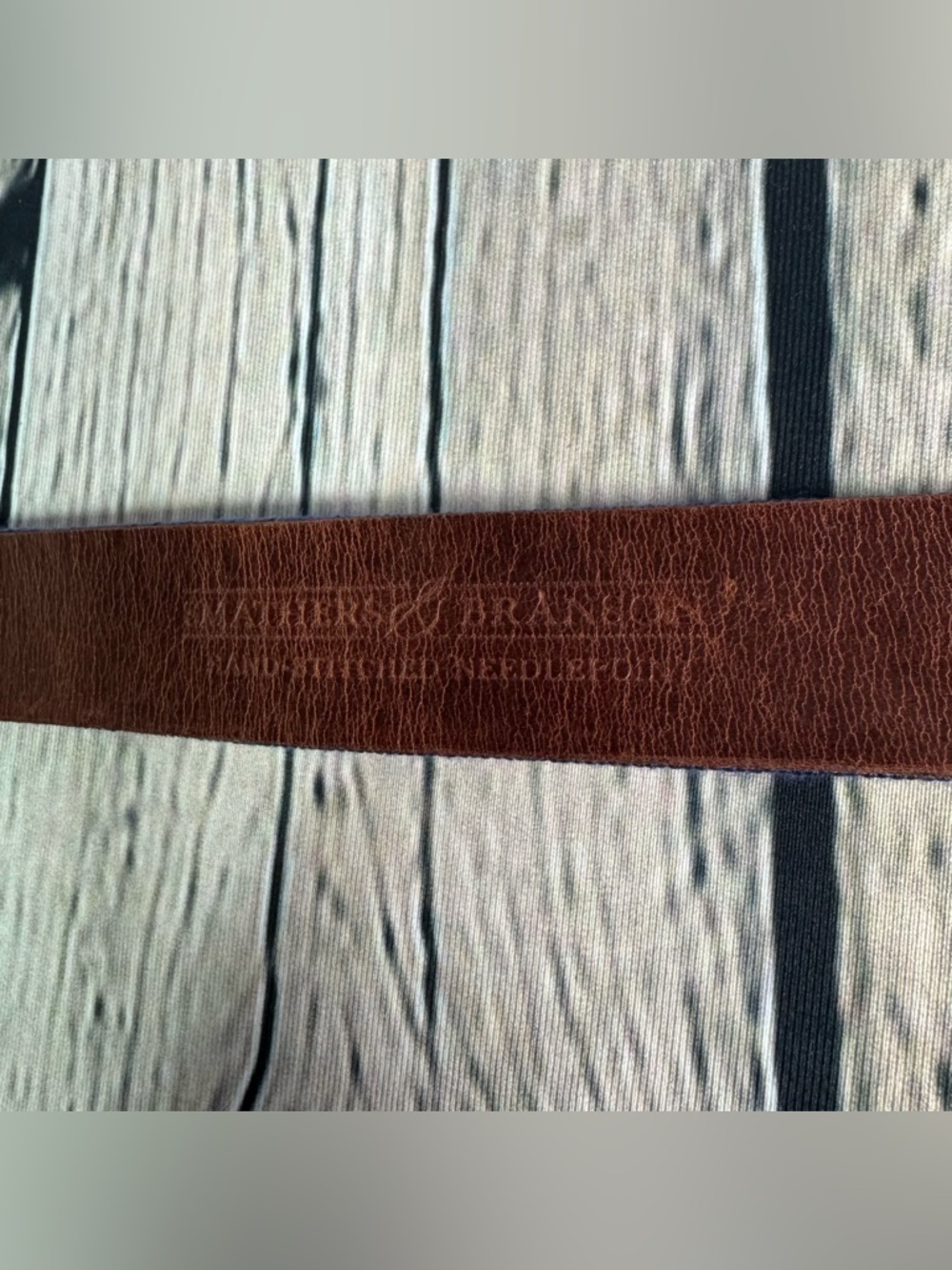 Smathers & Branson Men's Leather Belt American Flag Hand-Stitched Needlepoint 40 - Picture 7 of 12